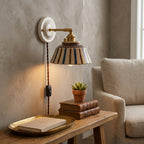 Soline Hand-Painted Striped Ceramic Wall Sconce