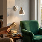 Seraphine Scalloped Ceramic Wall Sconce