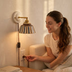 Soline Hand-Painted Striped Ceramic Wall Sconce