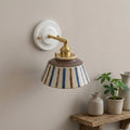 Soline Hand-Painted Striped Ceramic Wall Sconce