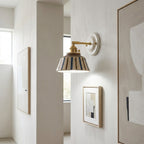 Soline Hand-Painted Striped Ceramic Wall Sconce
