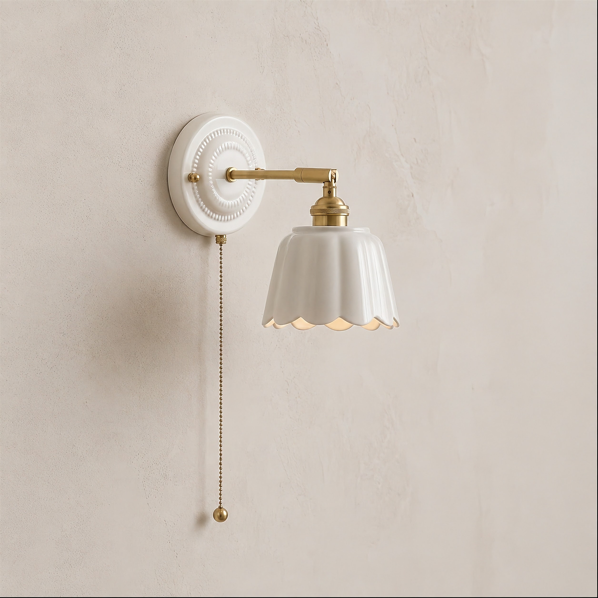 Seraphine Scalloped Ceramic Wall Sconce