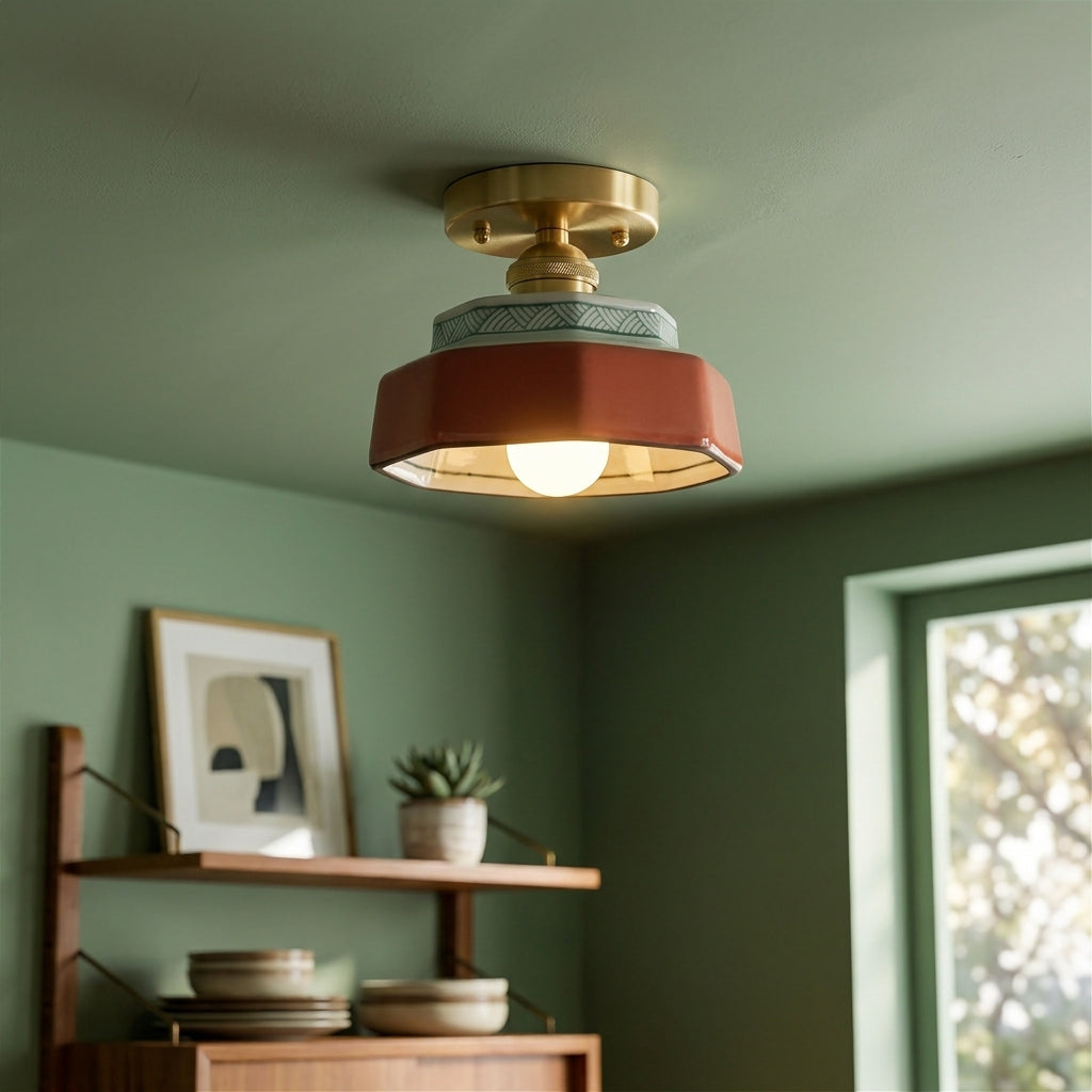 Roselle Hand-Painted Ceramic Pendant Light