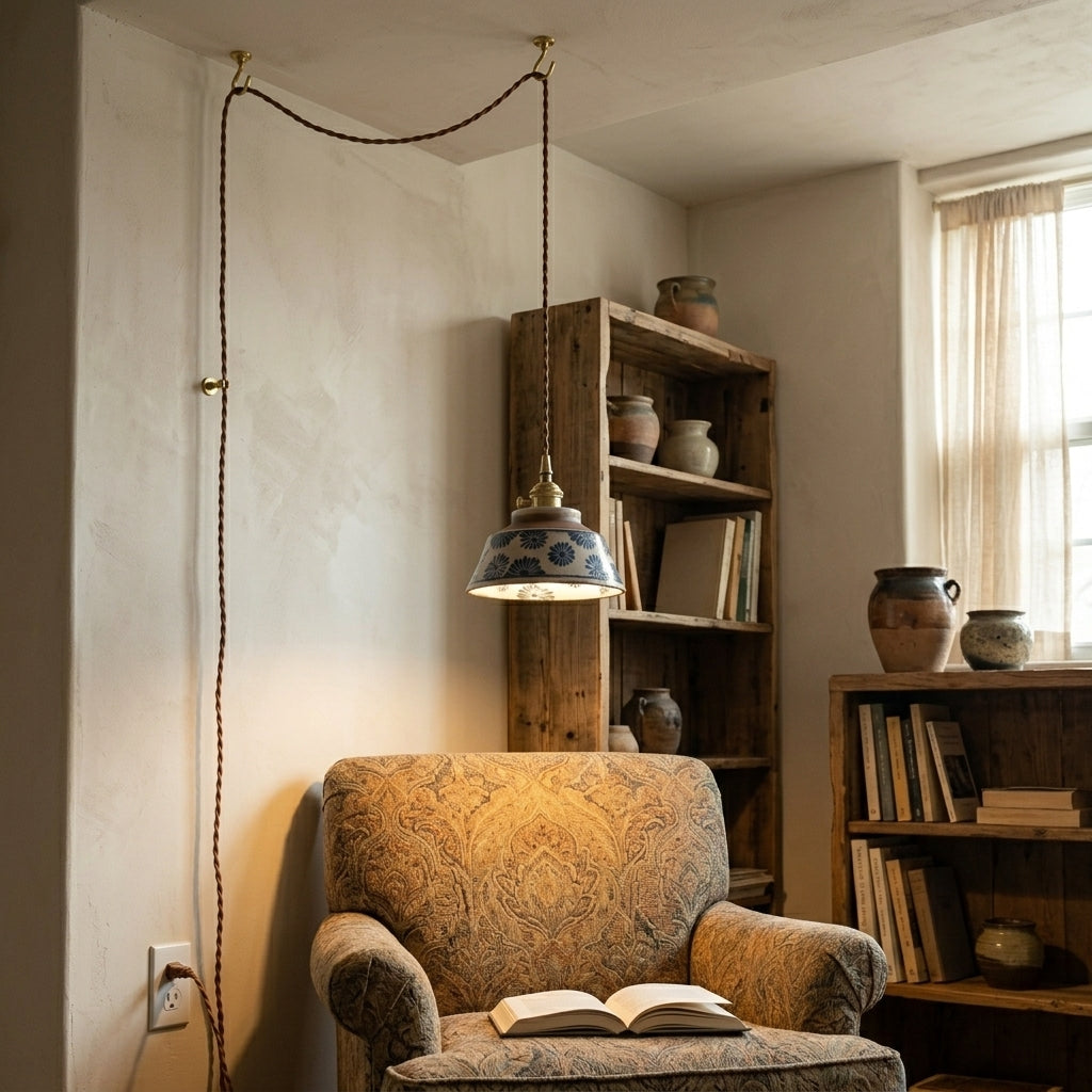 Delphine Hand-Painted Ceramic Pendant Light
