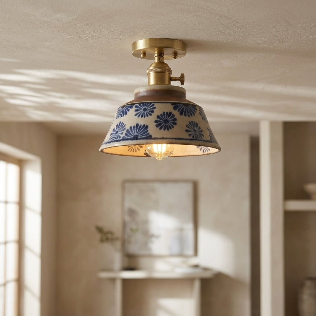 Delphine Hand-Painted Ceramic Pendant Light