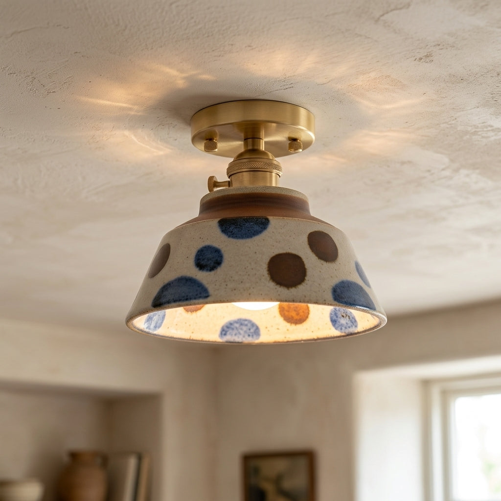 Orla Hand-Painted Dotted Ceramic Pendant Light