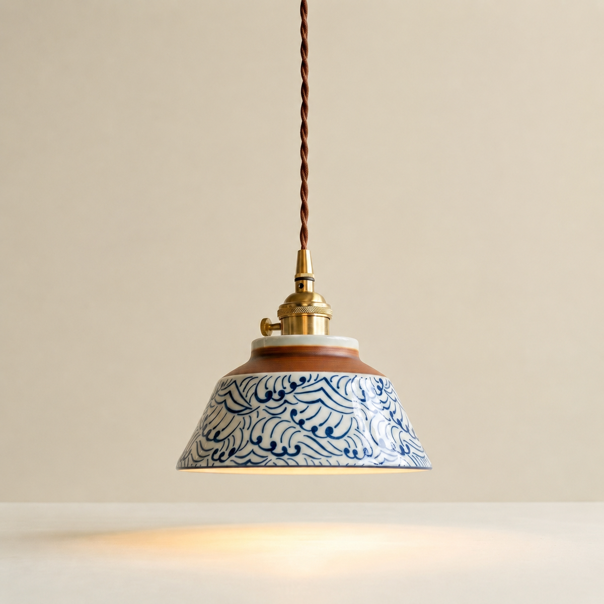 Nami Hand-Painted Ceramic Pendant Light