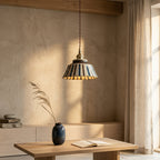 Maren Striped Ceramic Pendant Light