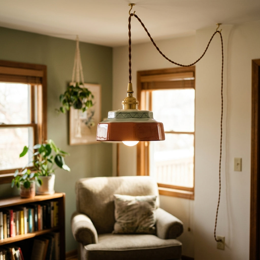 Roselle Hand-Painted Ceramic Pendant Light