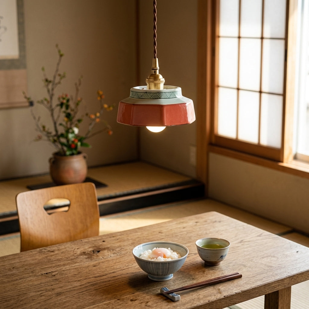 Roselle Hand-Painted Ceramic Pendant Light