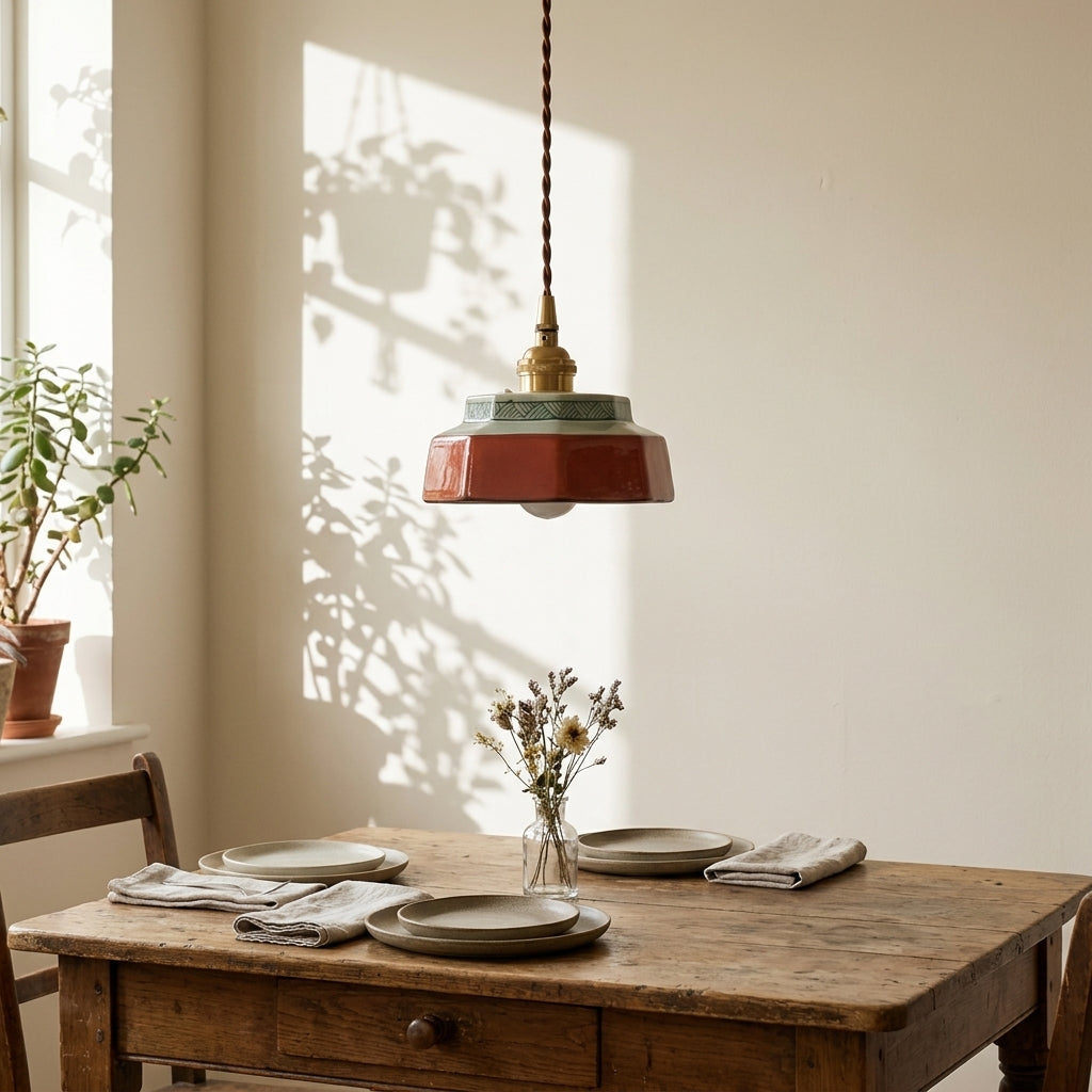 Roselle Hand-Painted Ceramic Pendant Light