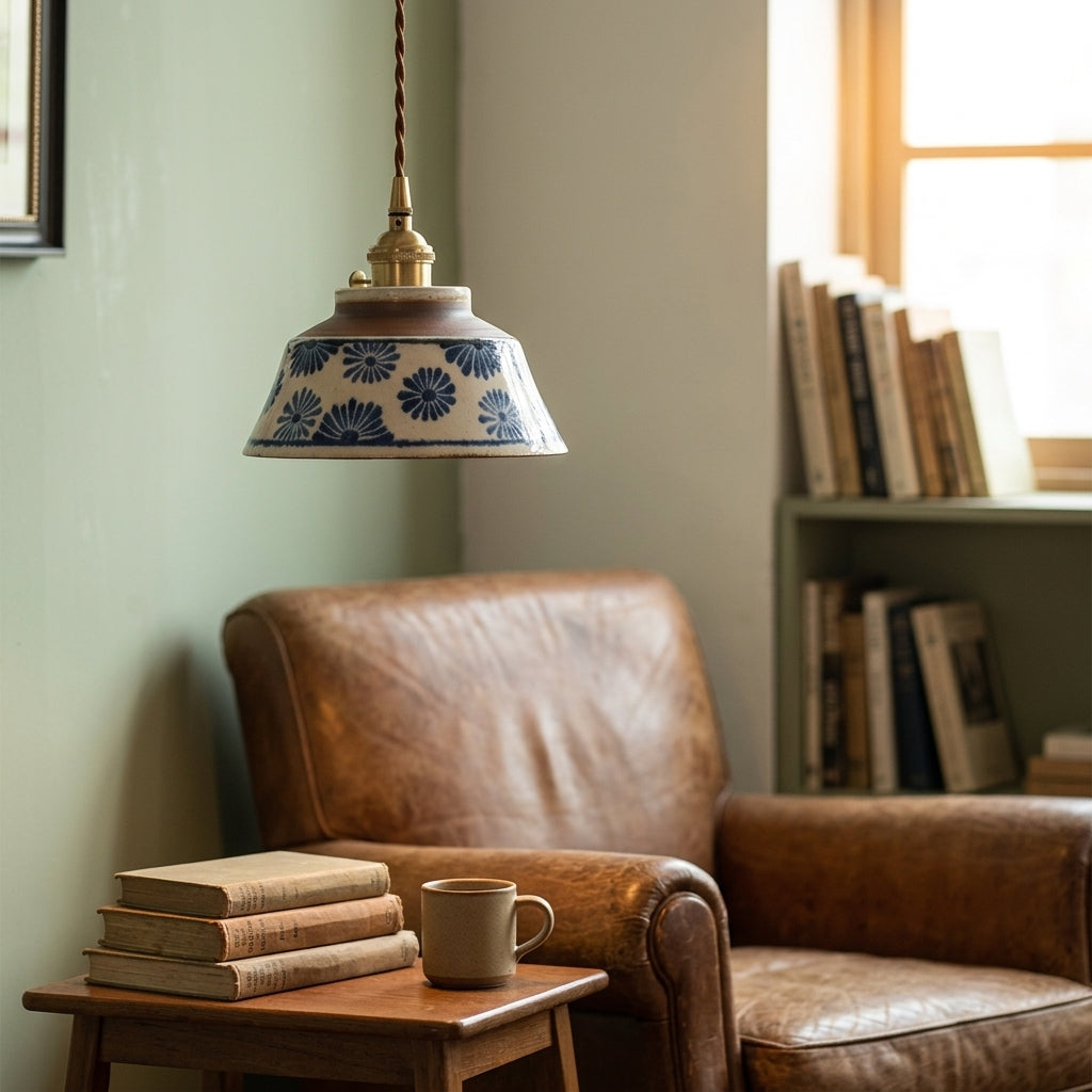 Delphine Hand-Painted Ceramic Pendant Light