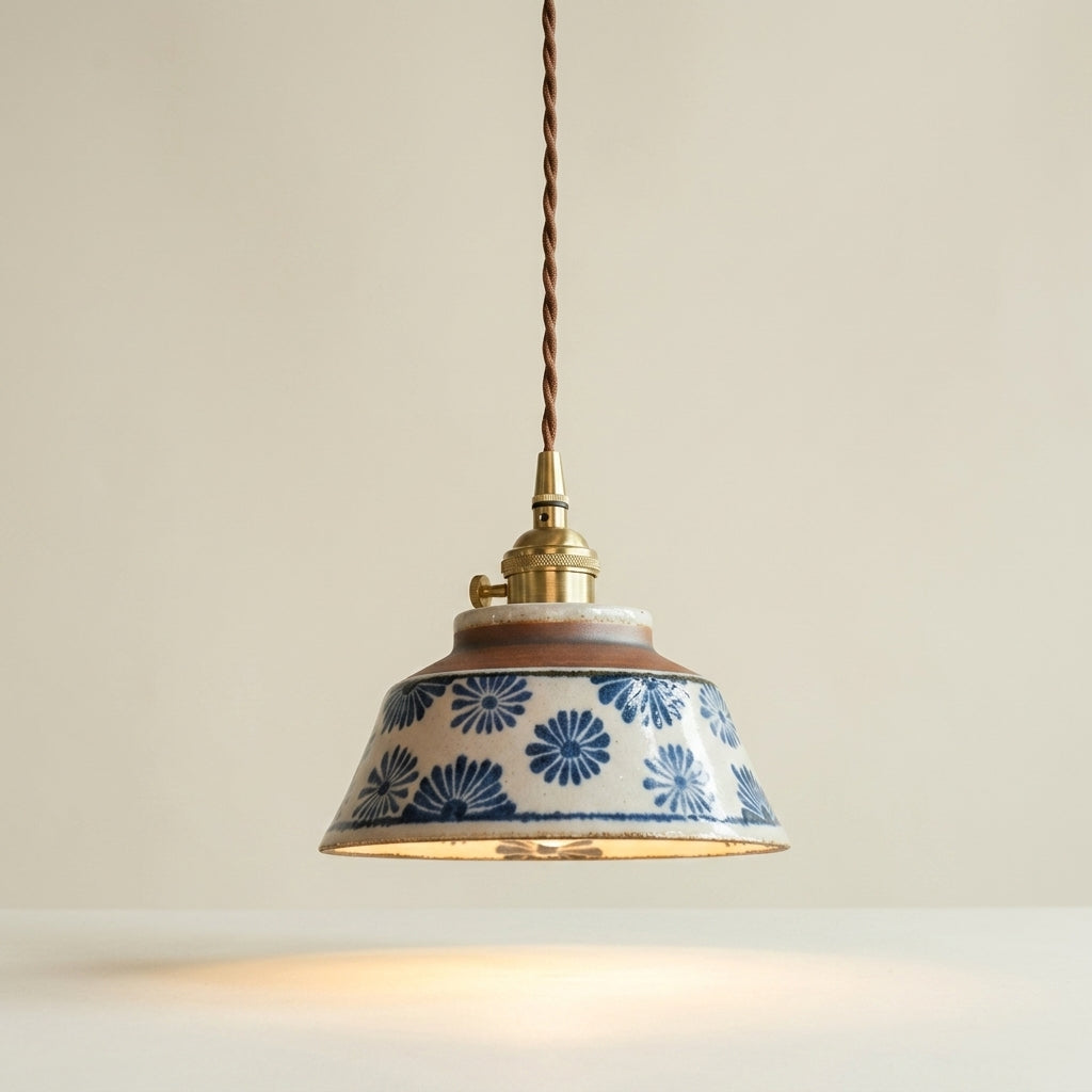 Delphine Hand-Painted Ceramic Pendant Light