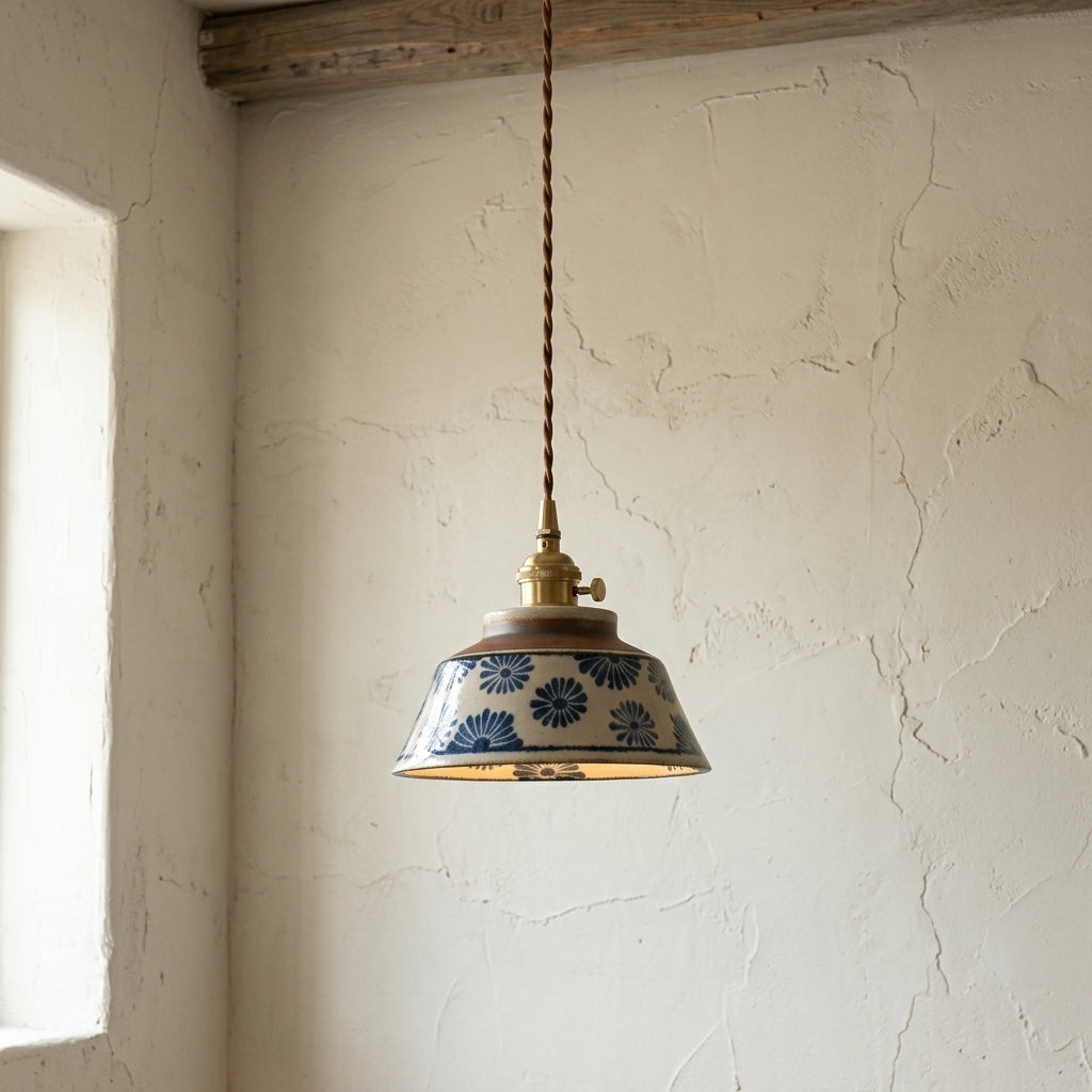 Delphine Hand-Painted Ceramic Pendant Light
