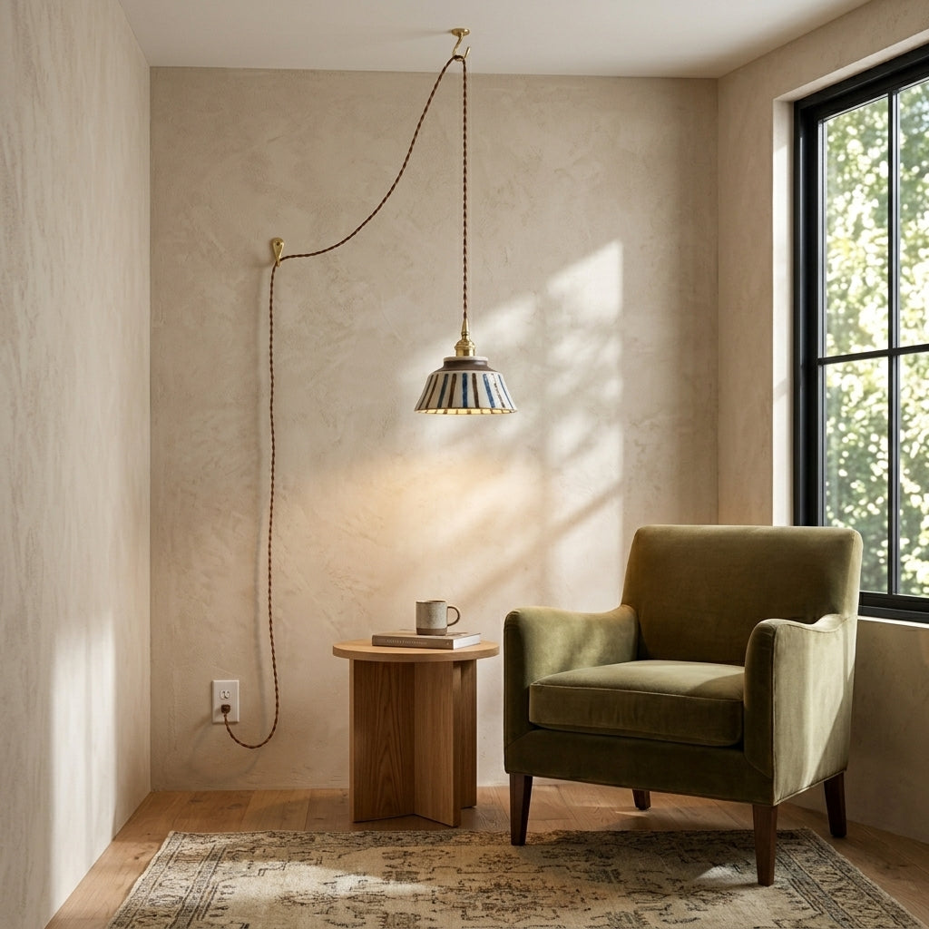 Maren Striped Ceramic Pendant Light