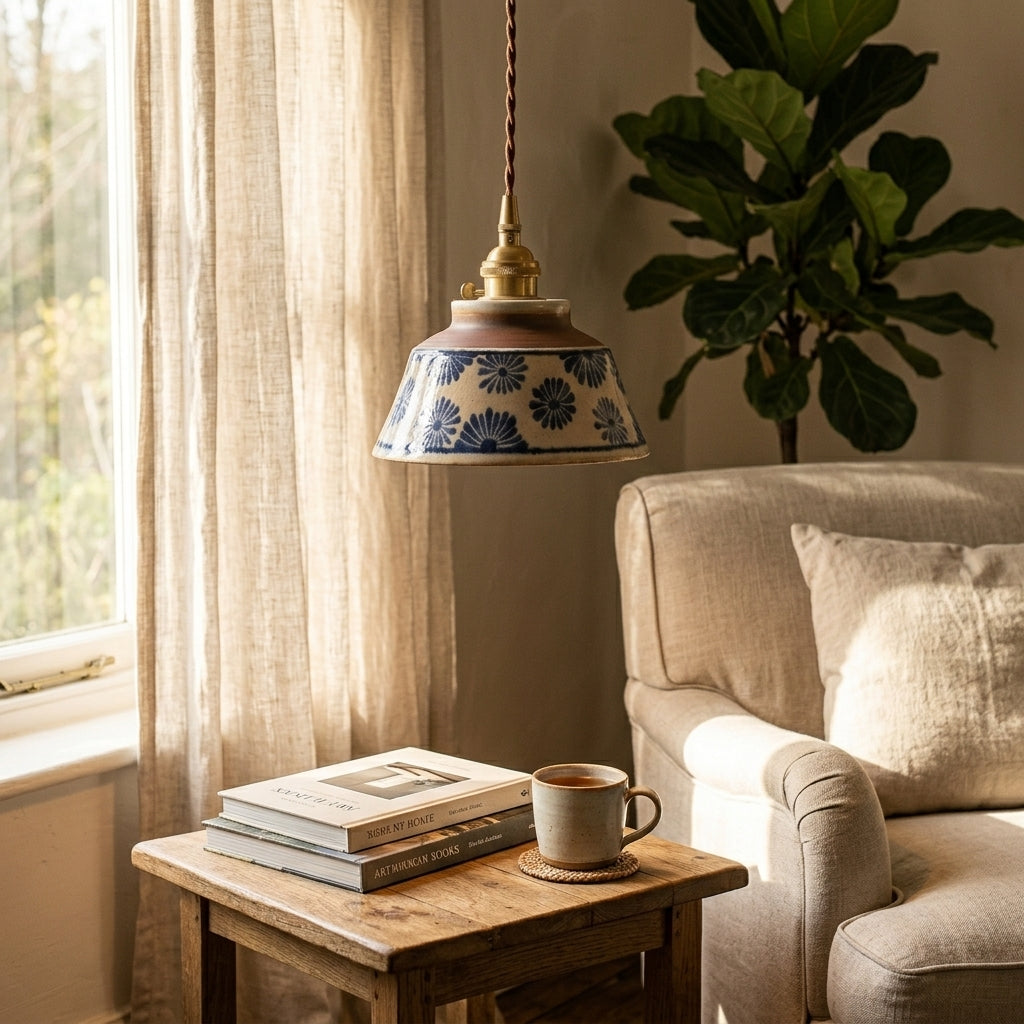 Delphine Hand-Painted Ceramic Pendant Light