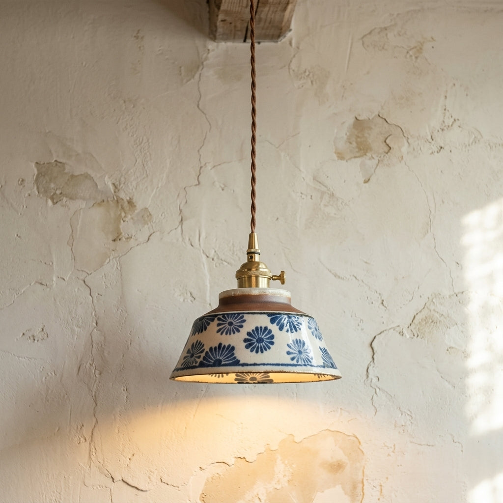 Delphine Hand-Painted Ceramic Pendant Light