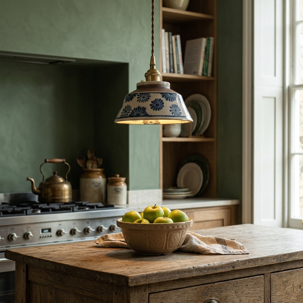 Delphine Hand-Painted Ceramic Pendant Light
