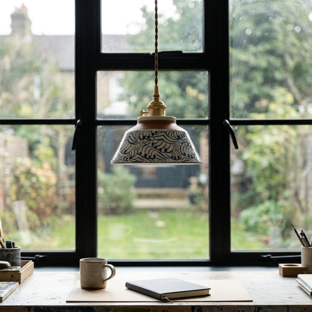 Nami Hand-Painted Ceramic Pendant Light