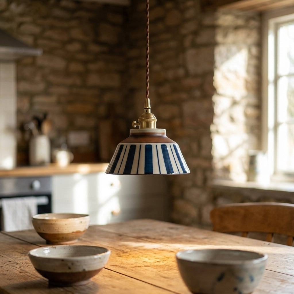 Solen Hand-Painted Ceramic Pendant Light