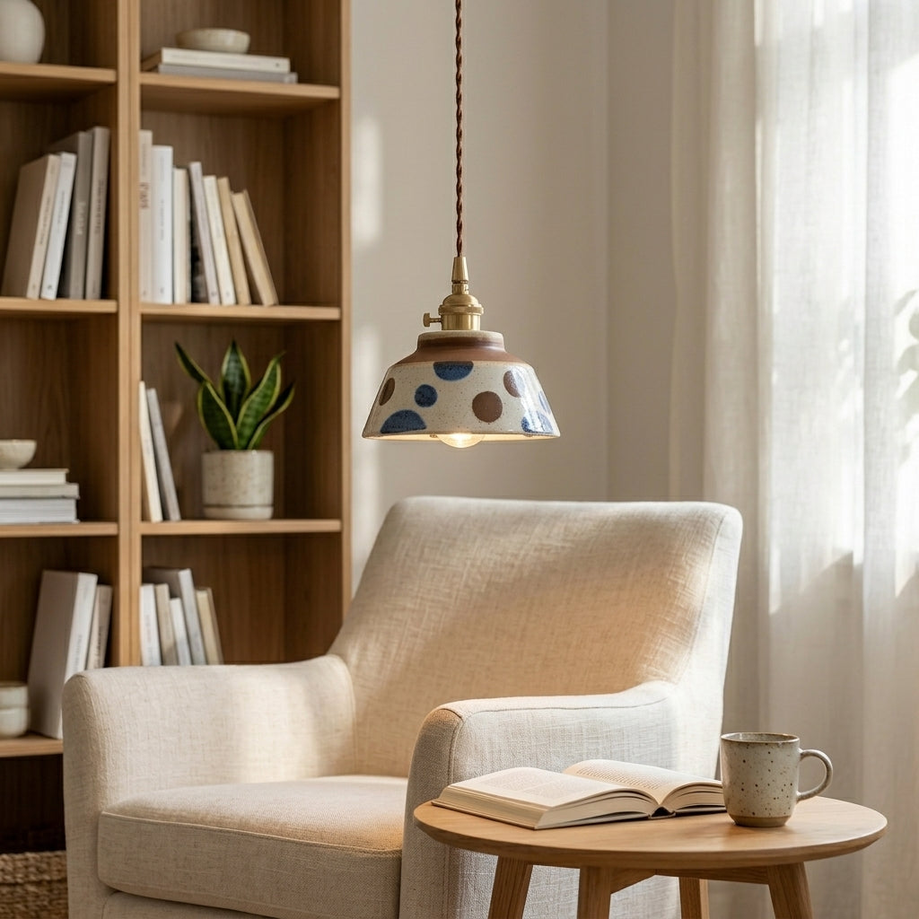 Orla Hand-Painted Dotted Ceramic Pendant Light