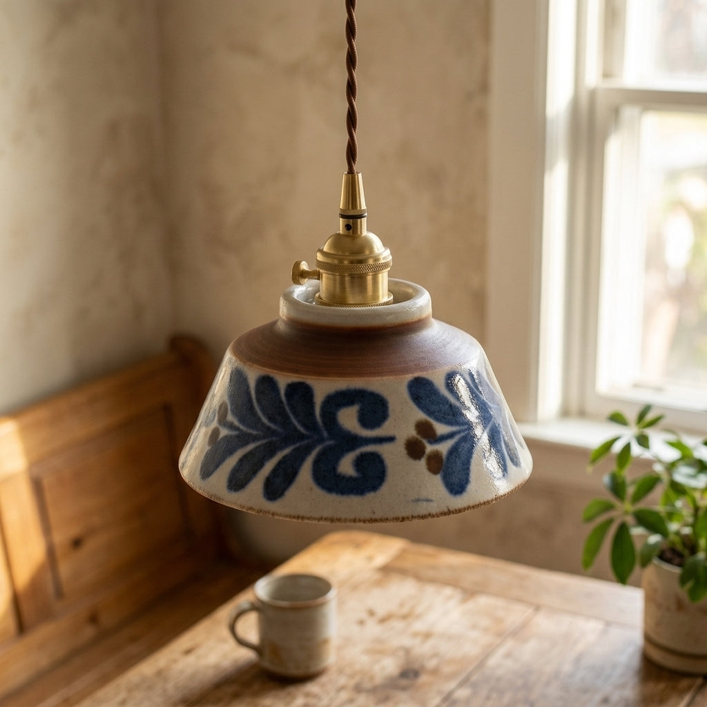 Maris Hand-Painted Ceramic Pendant Light