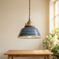 Talia Hand-Painted Striped Ceramic Pendant Light