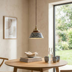 Arden Hand-Painted Geometric Ceramic Pendant Light