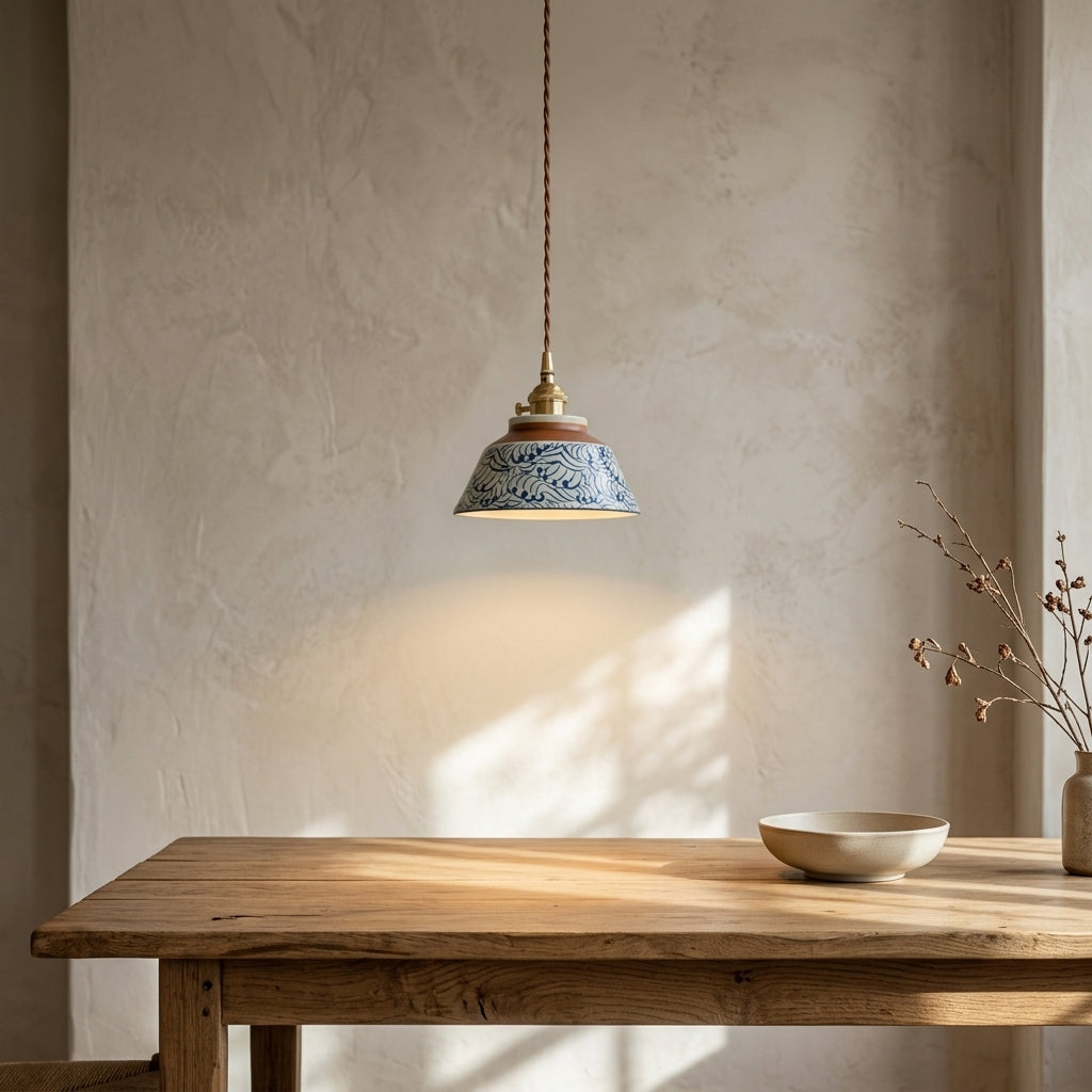 Nami Hand-Painted Ceramic Pendant Light
