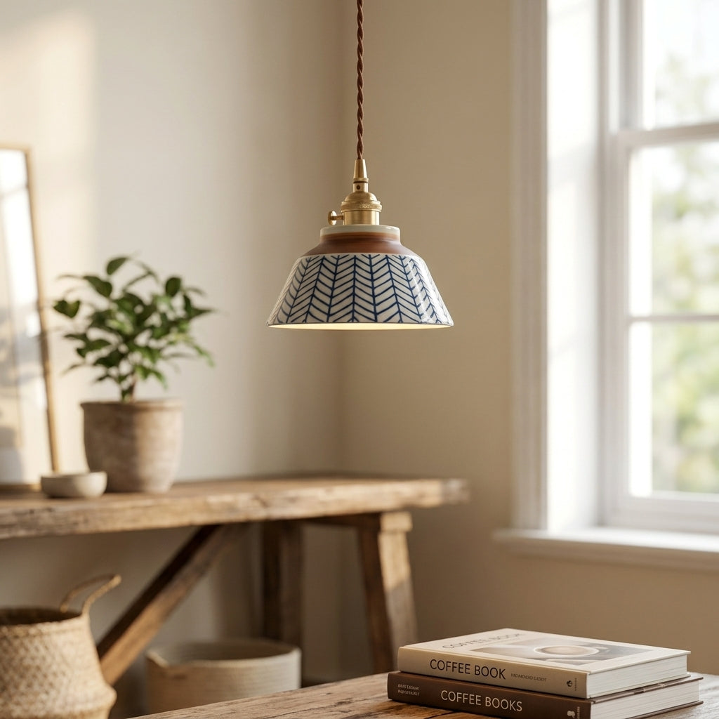 Nerina Hand-Painted Ceramic Pendant Light