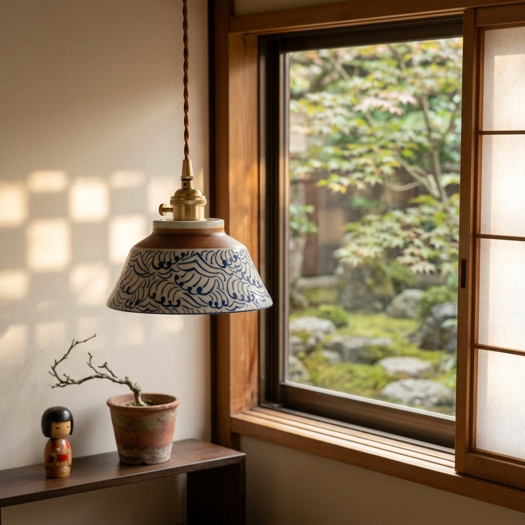 Nami Hand-Painted Ceramic Pendant Light
