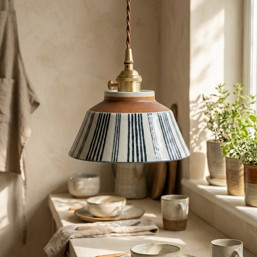 Vela Hand-Painted Ceramic Pendant Light