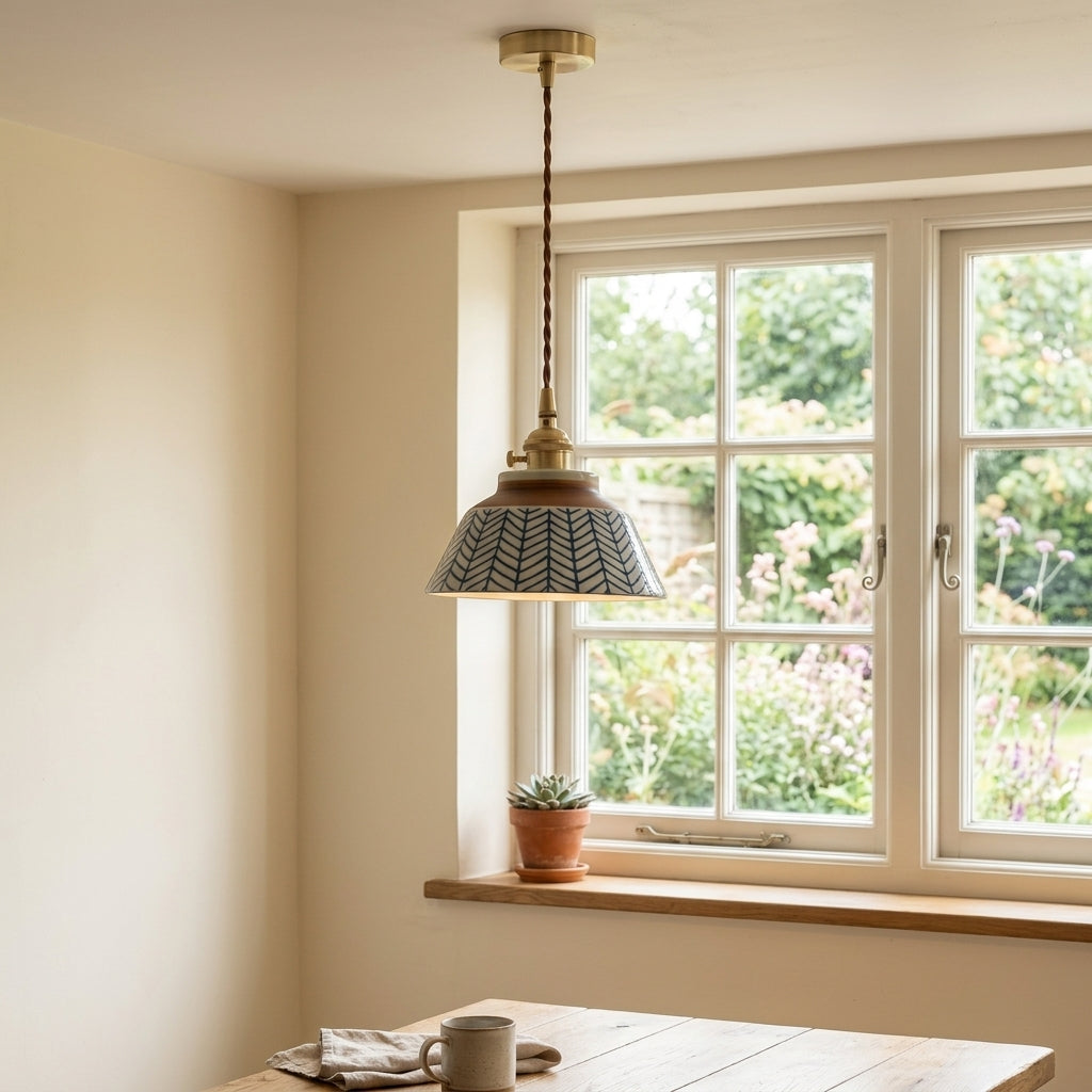 Nerina Hand-Painted Ceramic Pendant Light