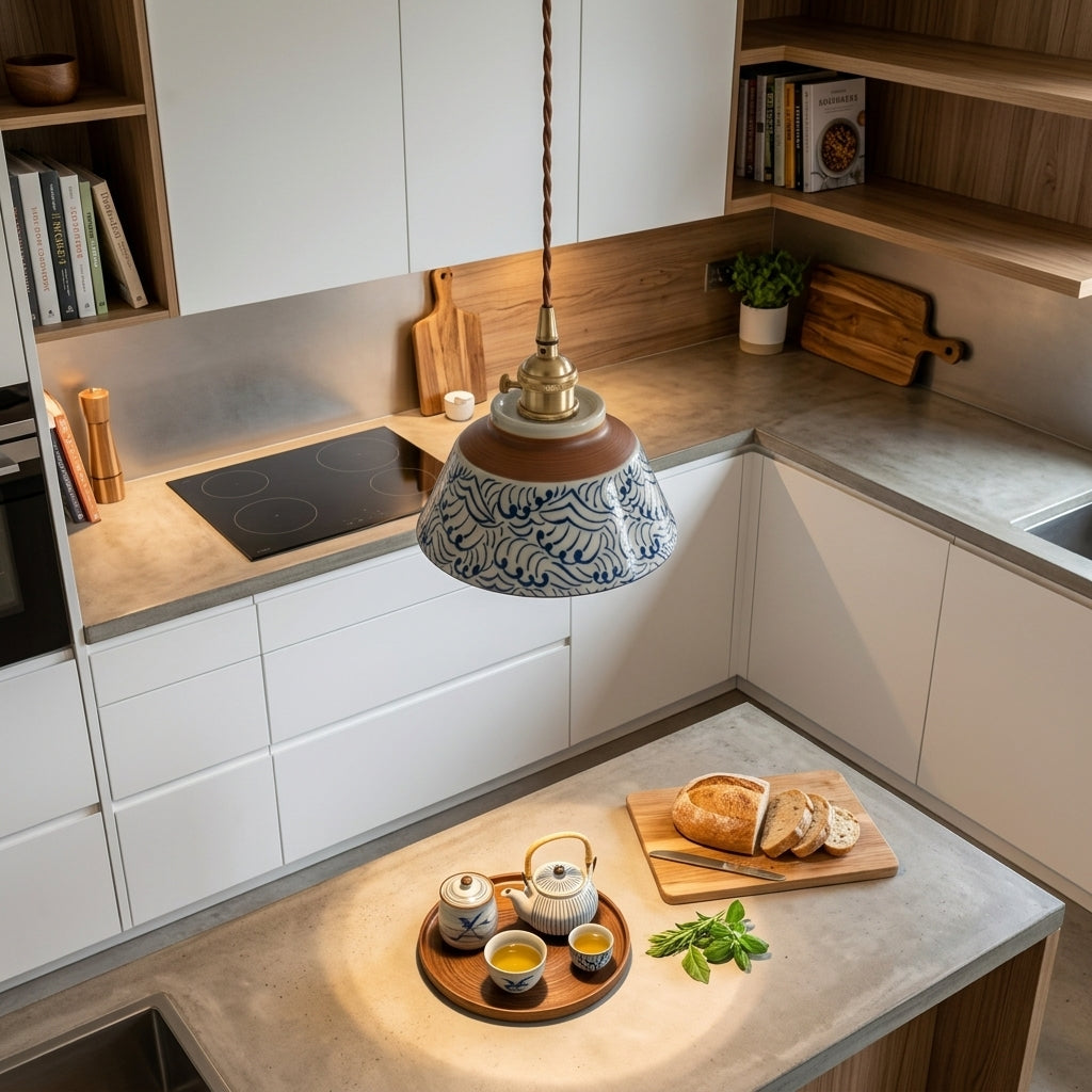 Nami Hand-Painted Ceramic Pendant Light