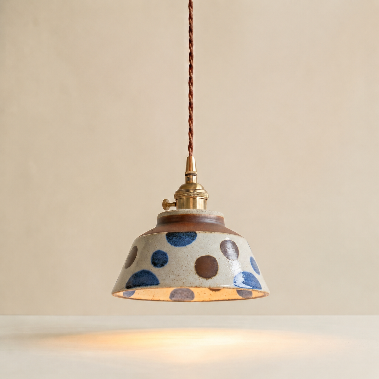 Orla Hand-Painted Dotted Ceramic Pendant Light