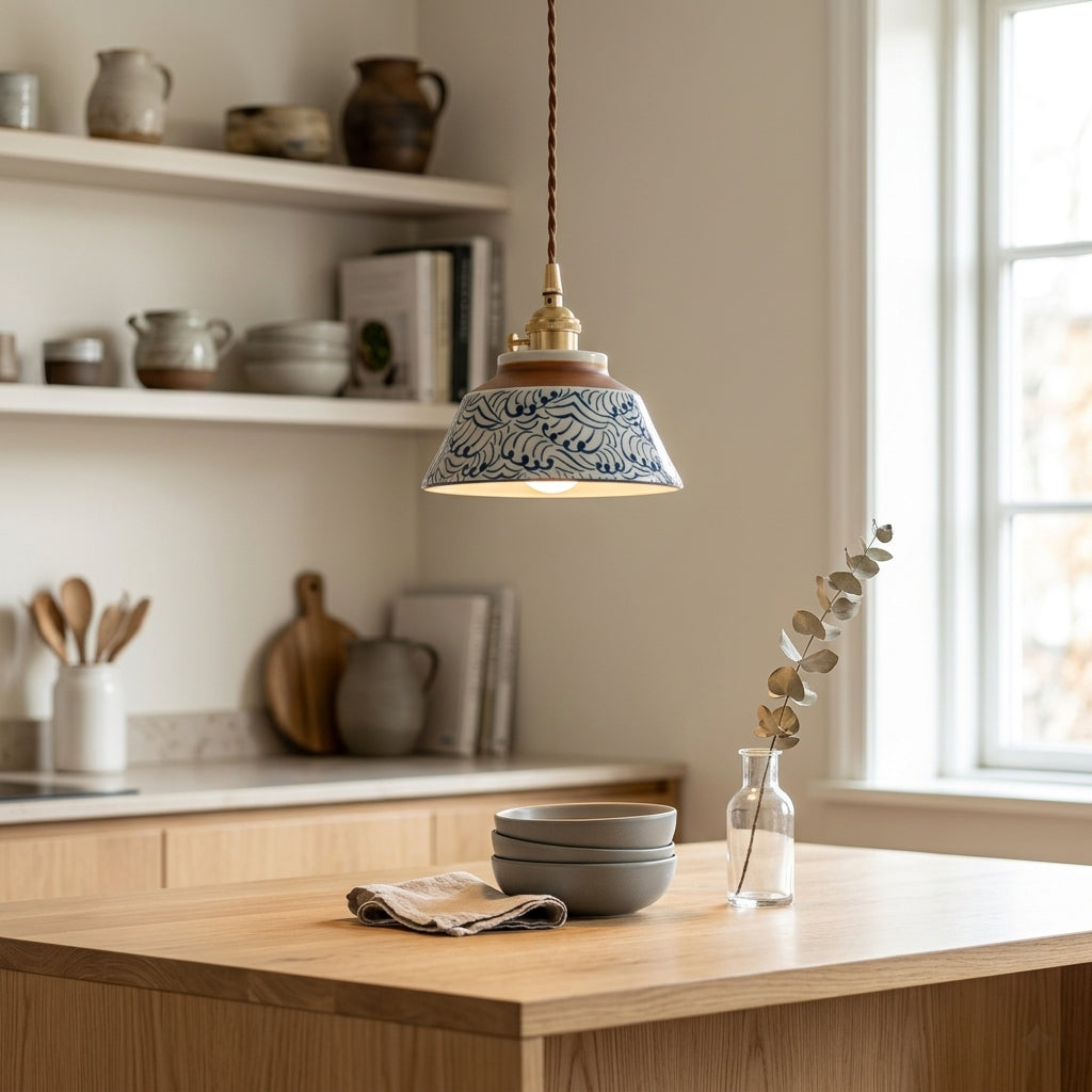 Nami Hand-Painted Ceramic Pendant Light