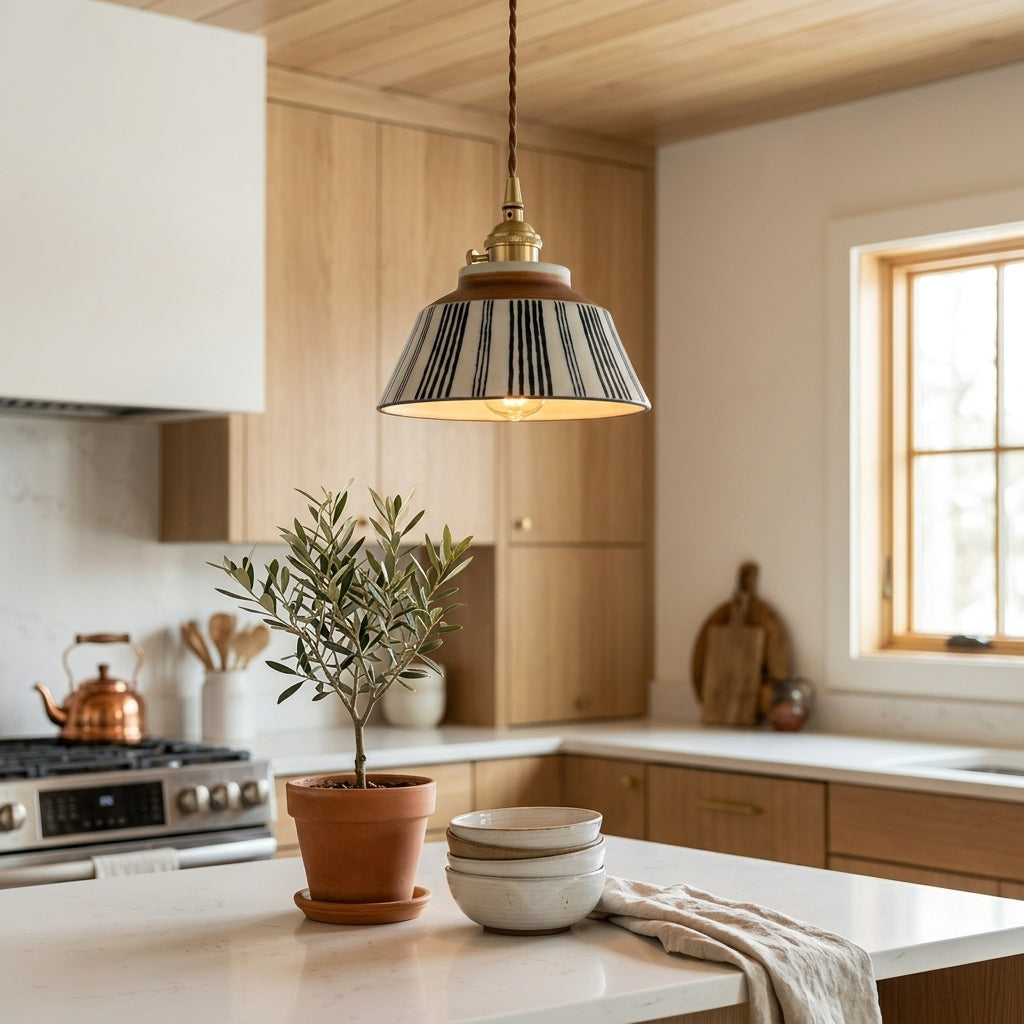 Vela Hand-Painted Ceramic Pendant Light