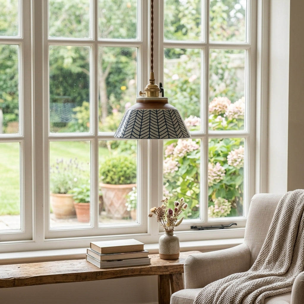 Nerina Hand-Painted Ceramic Pendant Light