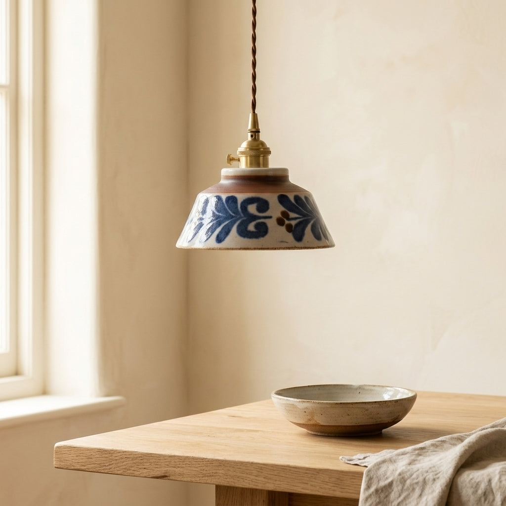 Maris Hand-Painted Ceramic Pendant Light