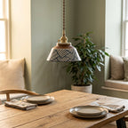 Arden Hand-Painted Geometric Ceramic Pendant Light