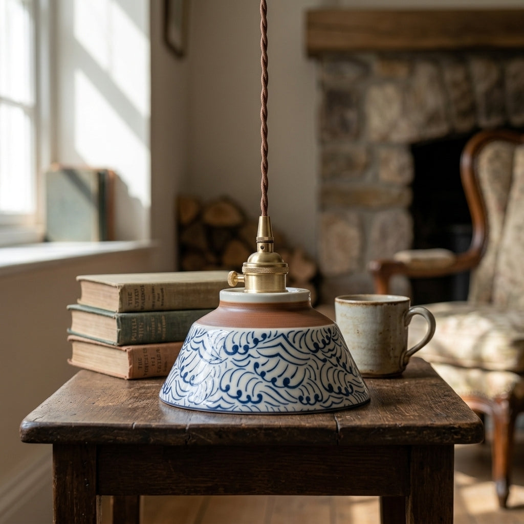 Nami Hand-Painted Ceramic Pendant Light