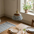 Arden Hand-Painted Geometric Ceramic Pendant Light