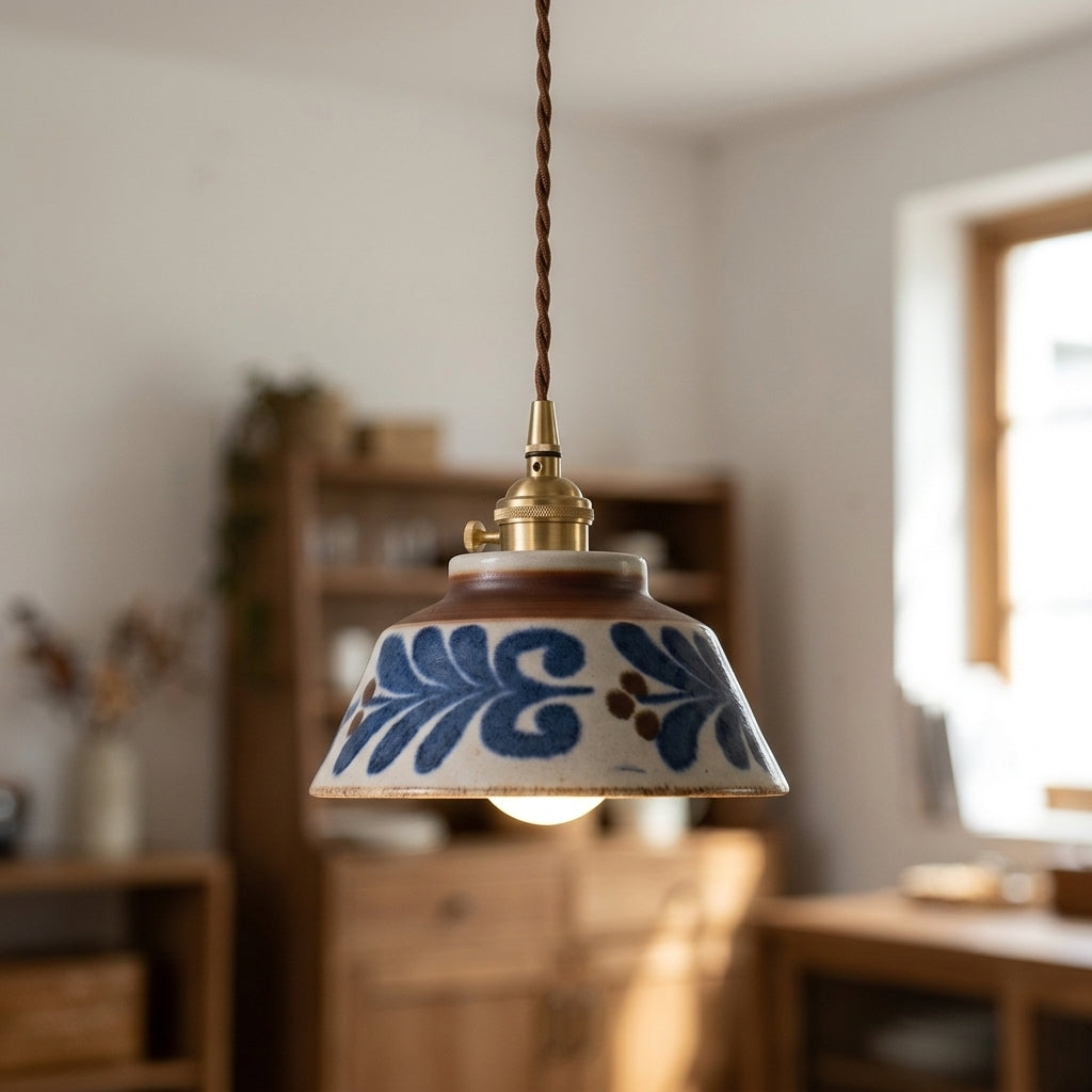 Maris Hand-Painted Ceramic Pendant Light