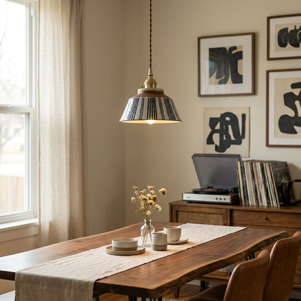 Vela Hand-Painted Ceramic Pendant Light