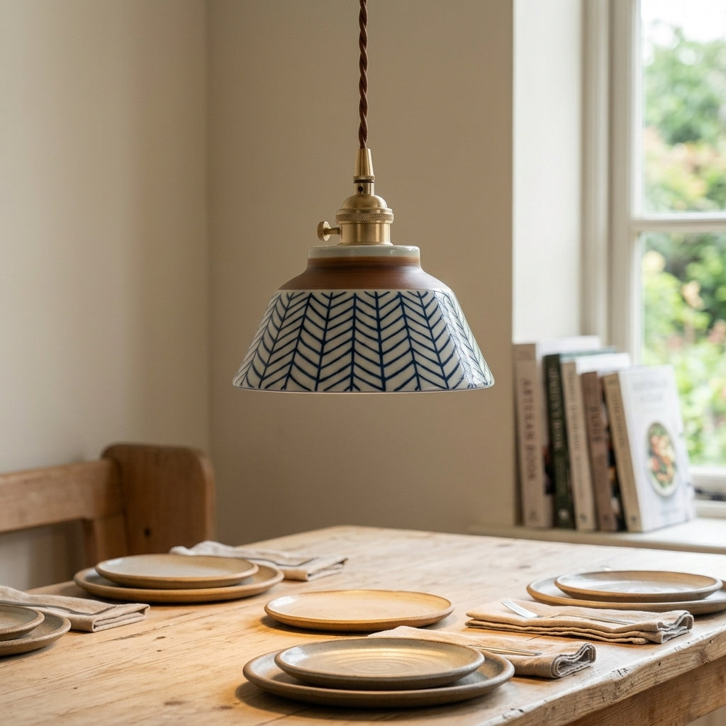 Nerina Hand-Painted Ceramic Pendant Light