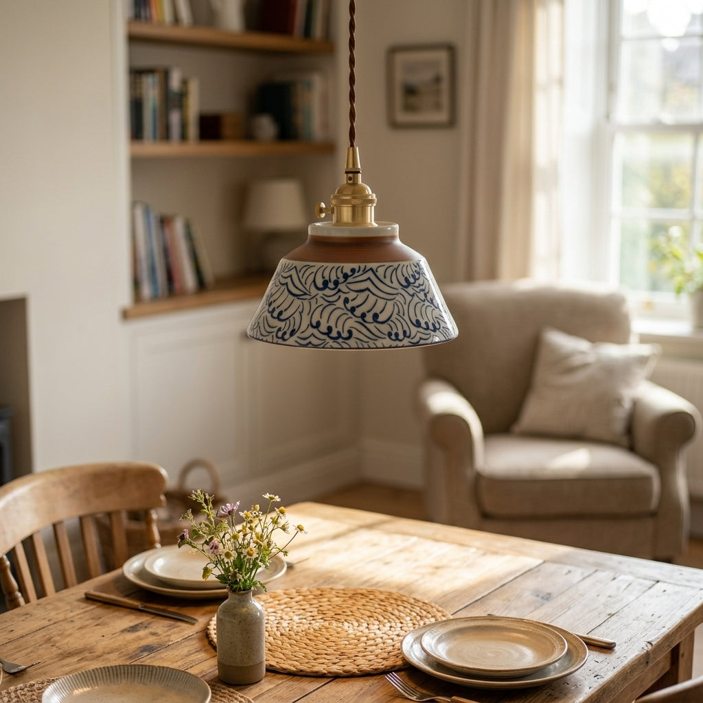 Nami Hand-Painted Ceramic Pendant Light