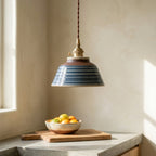 Talia Hand-Painted Striped Ceramic Pendant Light