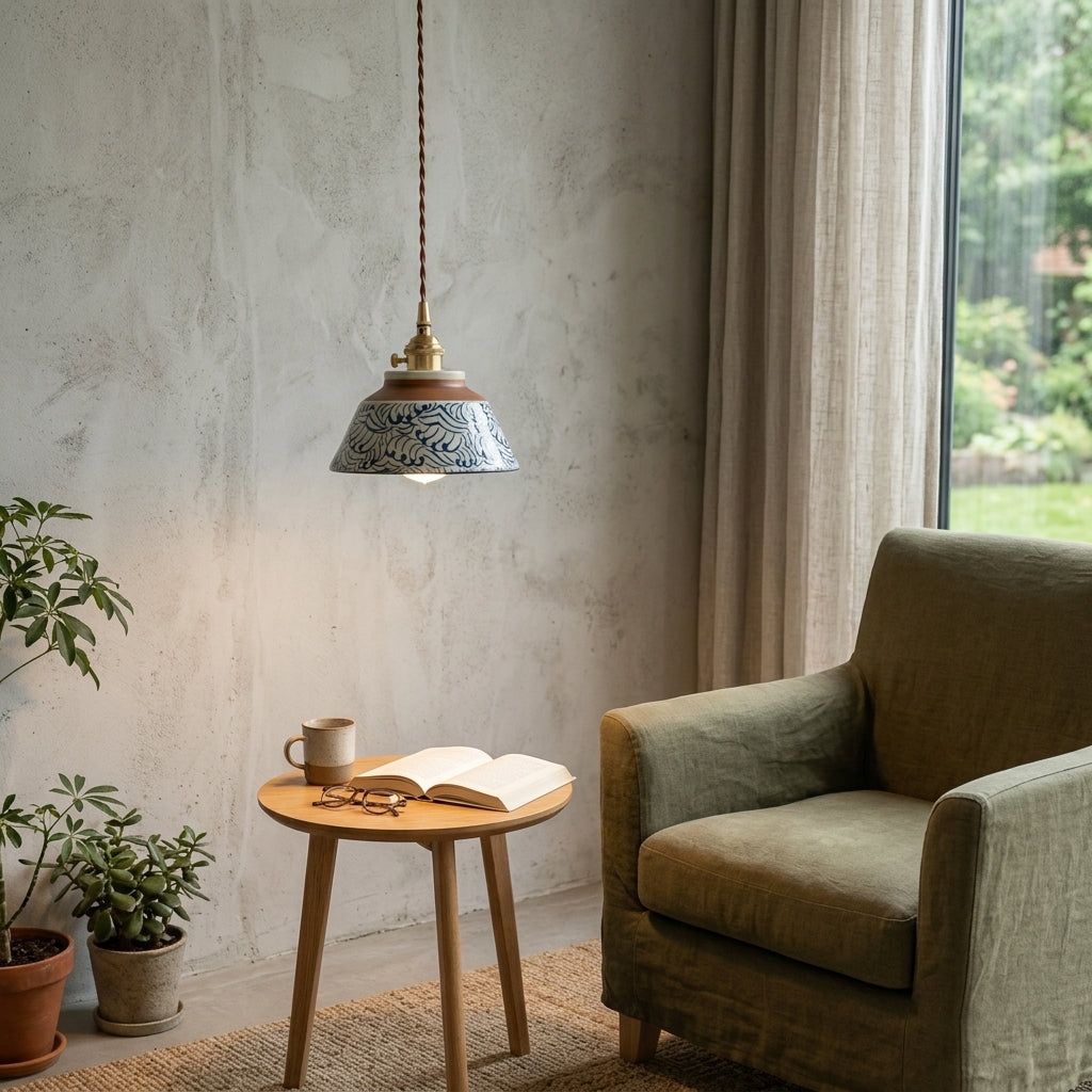 Nami Hand-Painted Ceramic Pendant Light