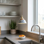 Arden Hand-Painted Geometric Ceramic Pendant Light