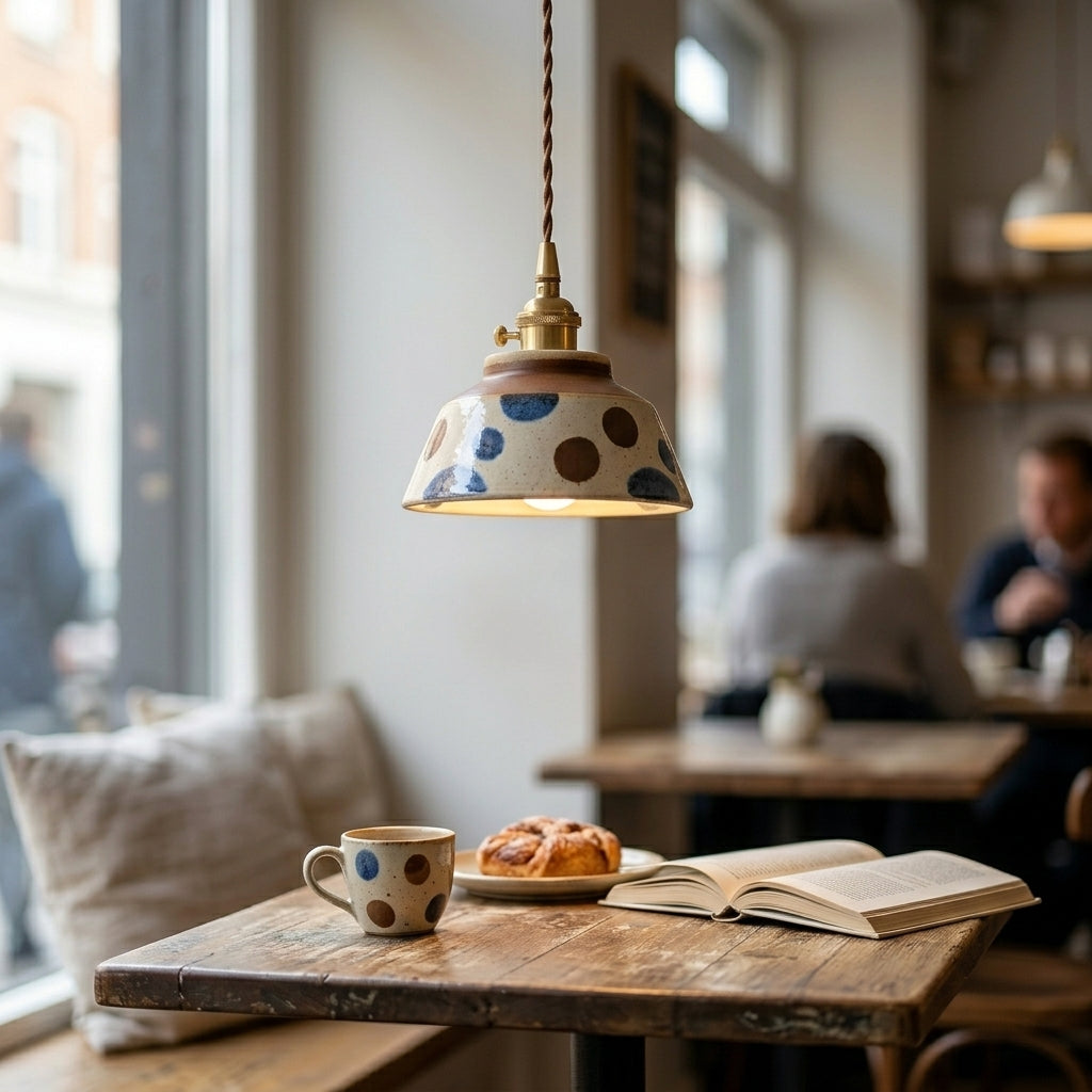 Orla Hand-Painted Dotted Ceramic Pendant Light